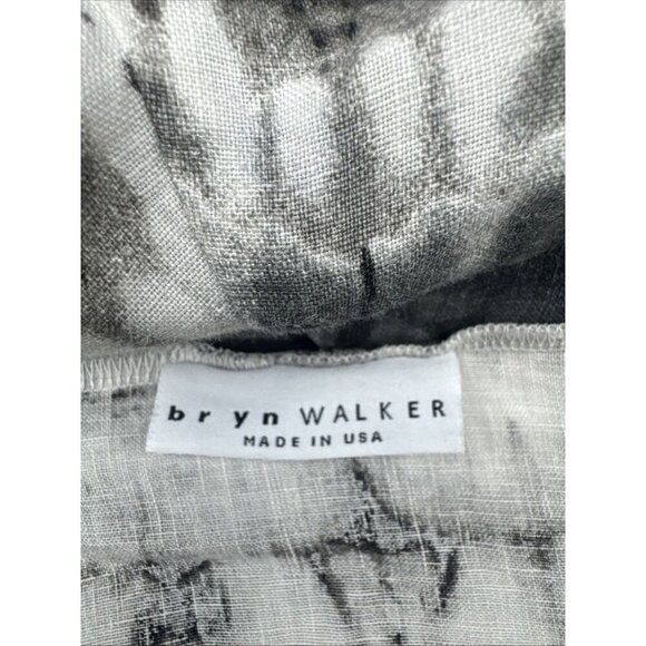 BRYN WALKER NOA Cream Black Tie Dye Linen Cowl Neck Asymmetrical Hem Tunic XS - Picture 6 of 10